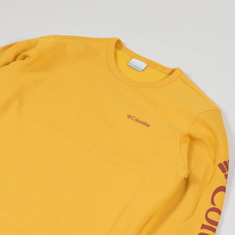 Columbia Logo Fleece Crew Sweat Bright Gold Carnelian Red-2
