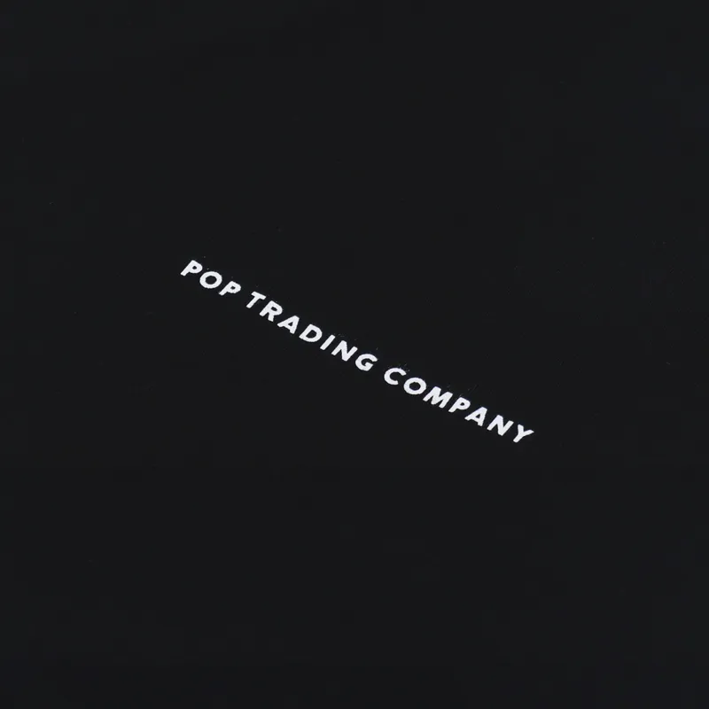 Pop Trading Company Logo T Shirt Black White-4