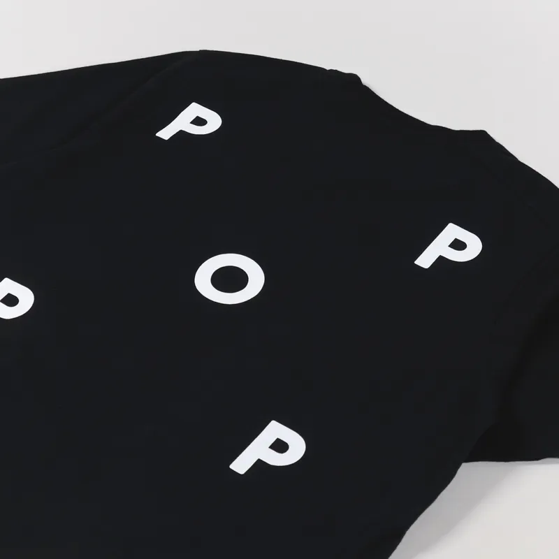 Pop Trading Company Logo T Shirt Black White-2