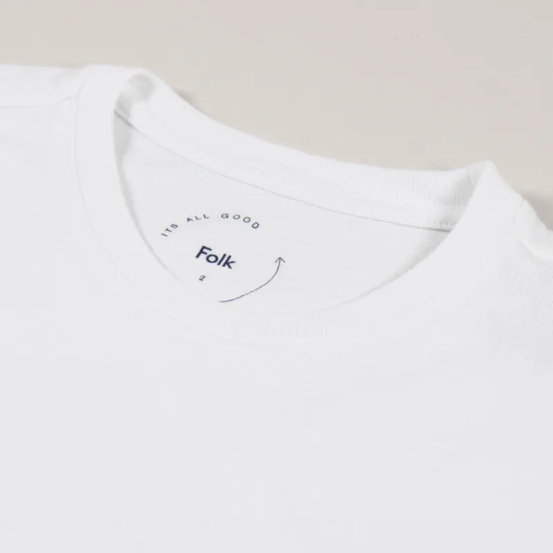 Folk Logo T Shirt White-4