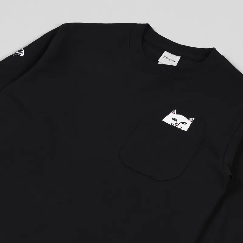 Ripndip Lord Nermal Pocket Long Sleeve T Shirt Black-2