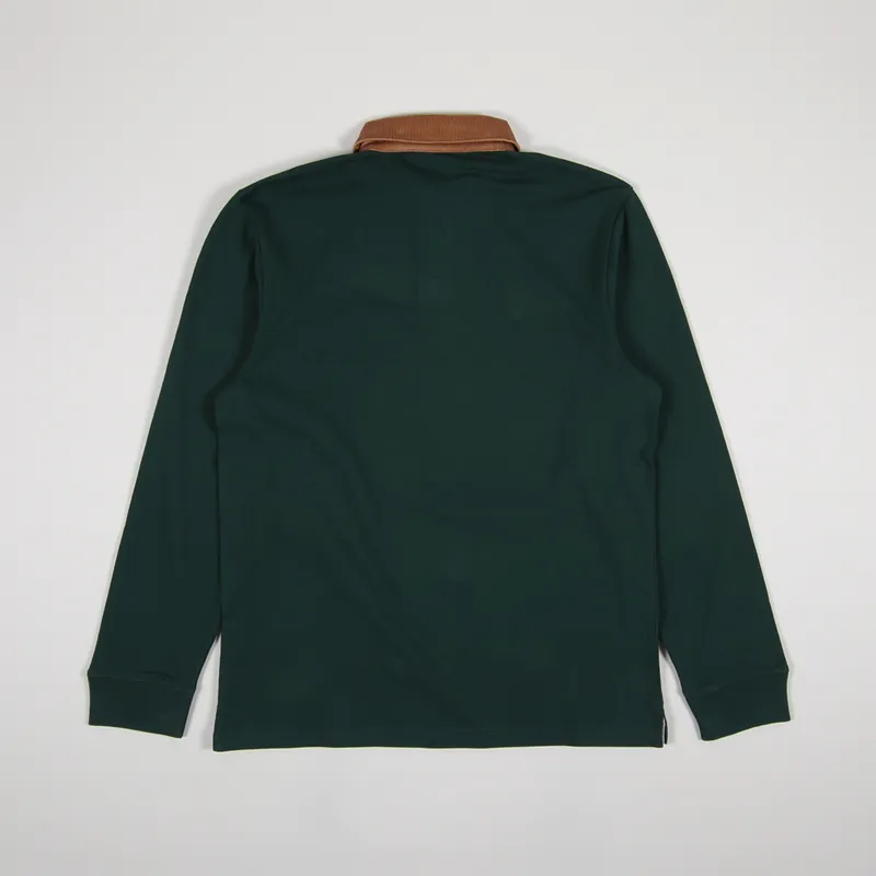 Carhartt WIP Long Sleeve Cord Rugby Polo Green Brown White-1