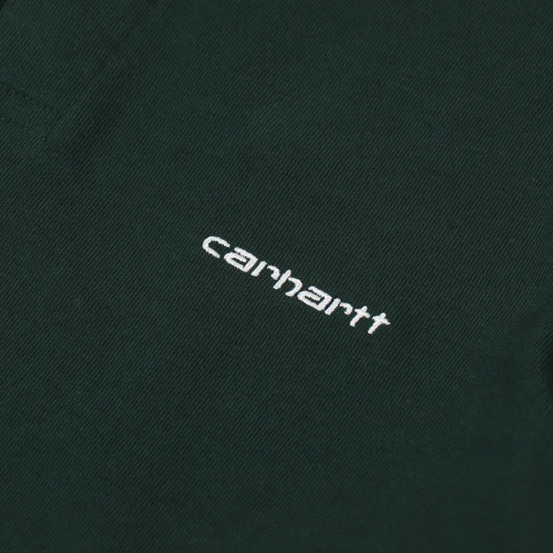 Carhartt WIP Long Sleeve Cord Rugby Polo Green Brown White-4