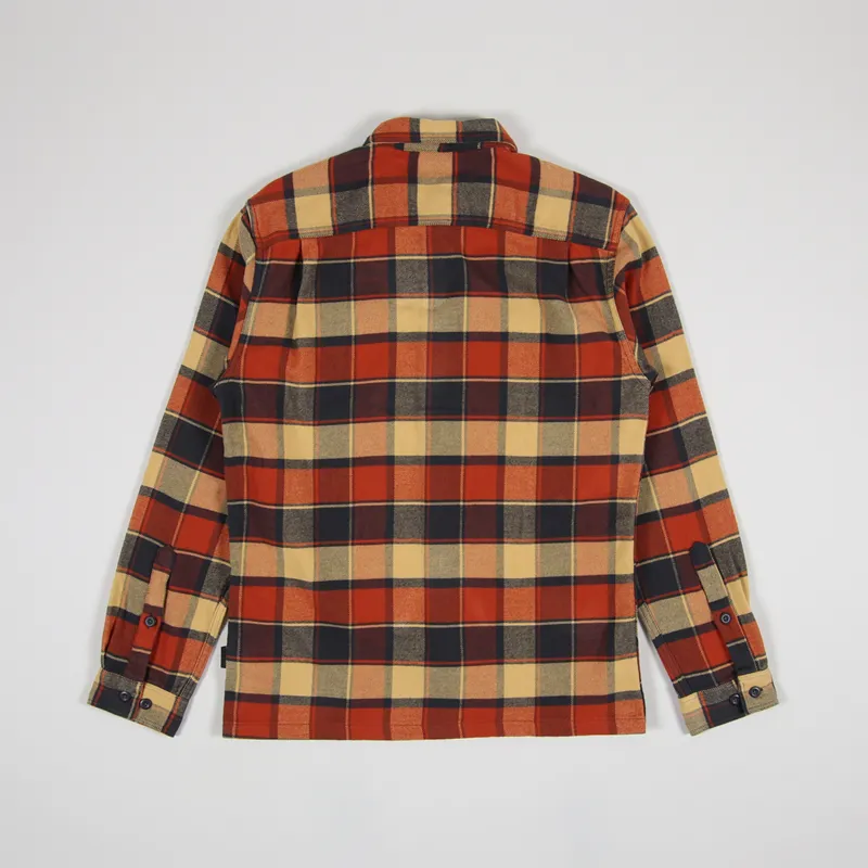 Patagonia Long Sleeve Fjord Flannel Shirt Plots Burnished Red-1