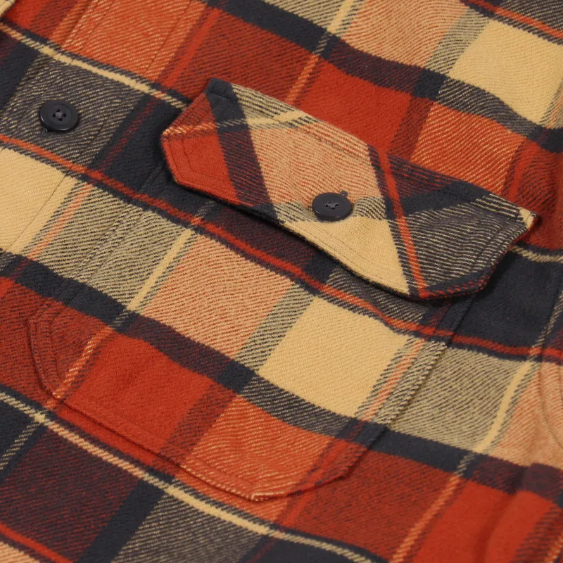 Patagonia Long Sleeve Fjord Flannel Shirt Plots Burnished Red-4