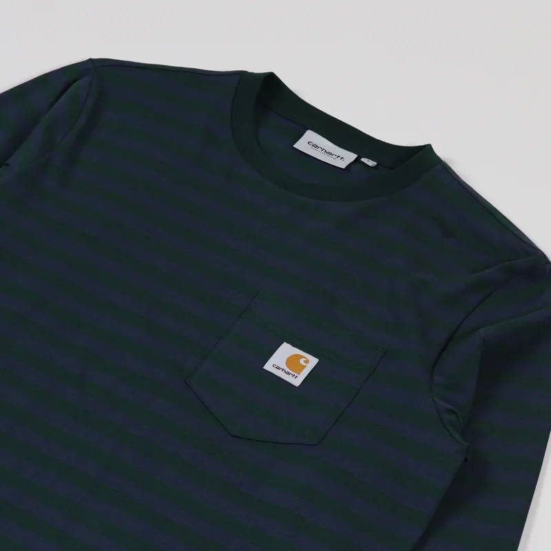 Carhartt WIP Long Sleeve Parker Pocket T Shirt Bottle Green Admiral-4