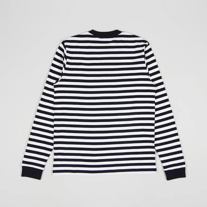 Carhartt WIP Long Sleeve Scotty Pocket T Shirt Dark Navy White-1