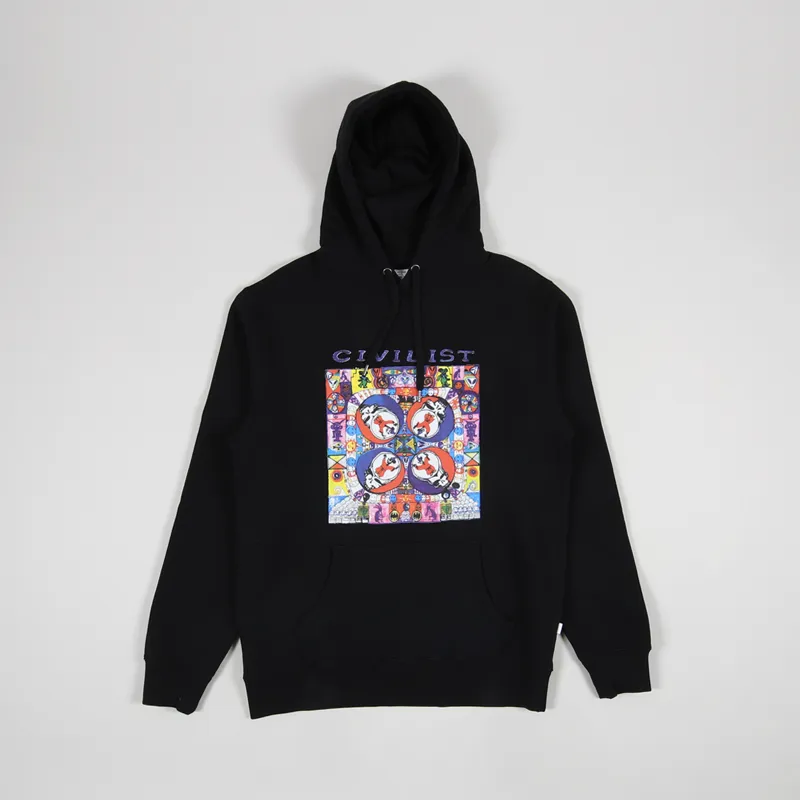 Civilist Mens LSD World Peace Logo Pullover Hoodie Black
