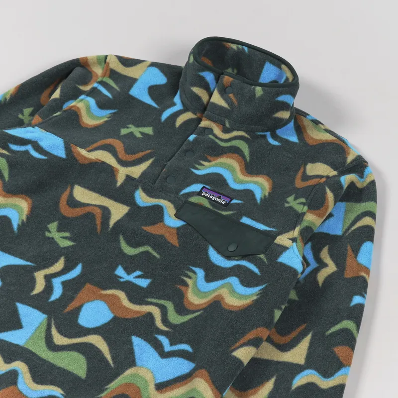 Patagonia Lightweight Synchilla Snap-T Fleece Pullover Arctic Collage Northern Green-2