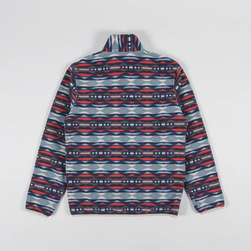 Patagonia Lightweight Synchilla Snap-T Fleece Pullover Coast Highway Multi Big Sumac Red-1