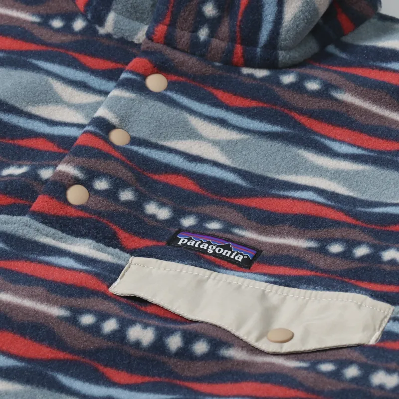 Patagonia Lightweight Synchilla Snap-T Fleece Pullover Coast Highway Multi Big Sumac Red-5