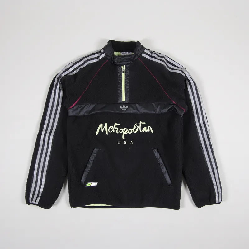 Adidas Skateboarding Metro Hoodie Fleece Black Yellow Magenta