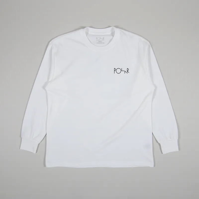 Polar Skate Co. Moth House Fill Logo Long Sleeve T Shirt White-1