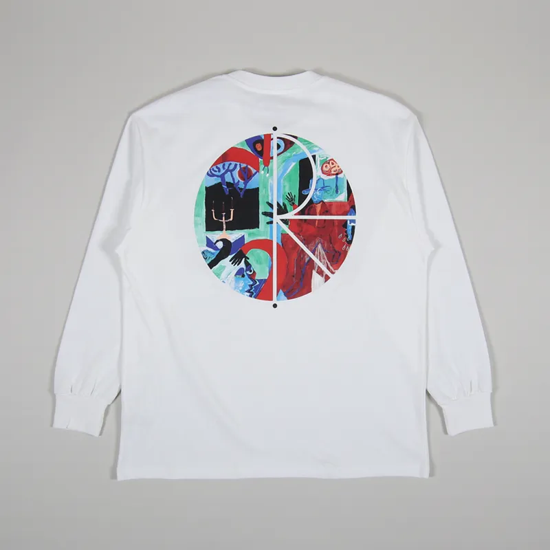 Polar Skate Co. Moth House Fill Logo Long Sleeve T Shirt White