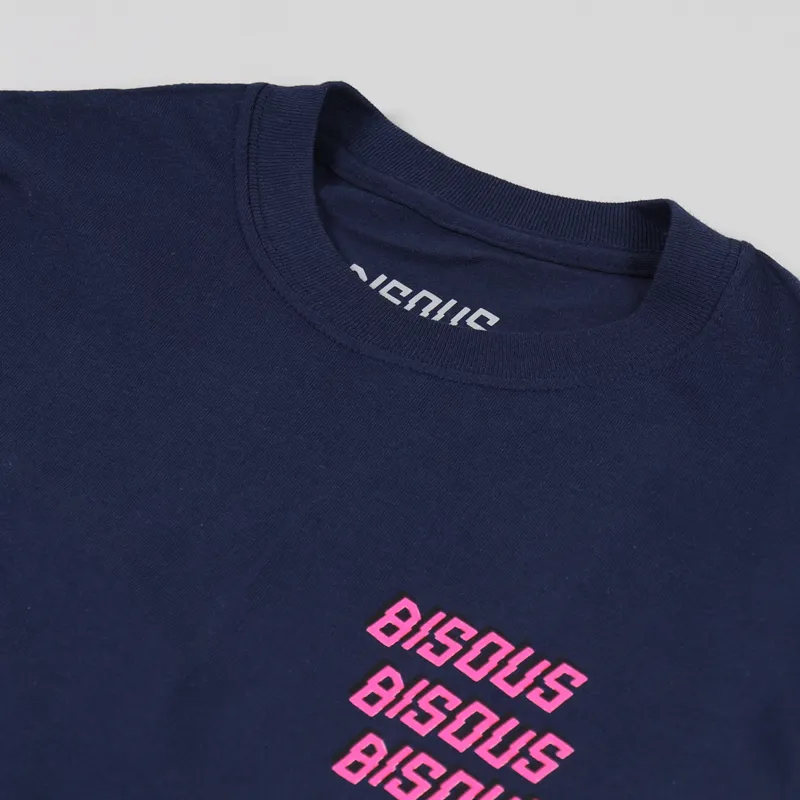 Bisous Skateboards Bisous x 3 T Shirt Navy-3