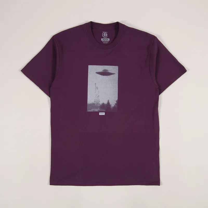 Theories Of Atlantis New York Harbor T Shirt Eggplant