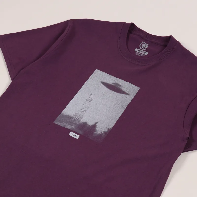 Theories Of Atlantis New York Harbor T Shirt Eggplant-1