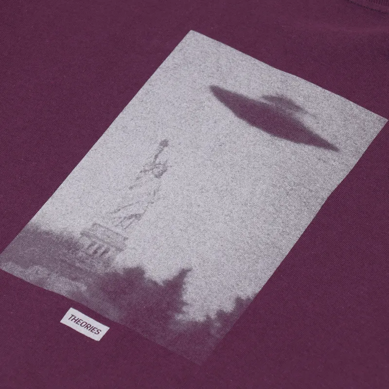Theories Of Atlantis New York Harbor T Shirt Eggplant-2