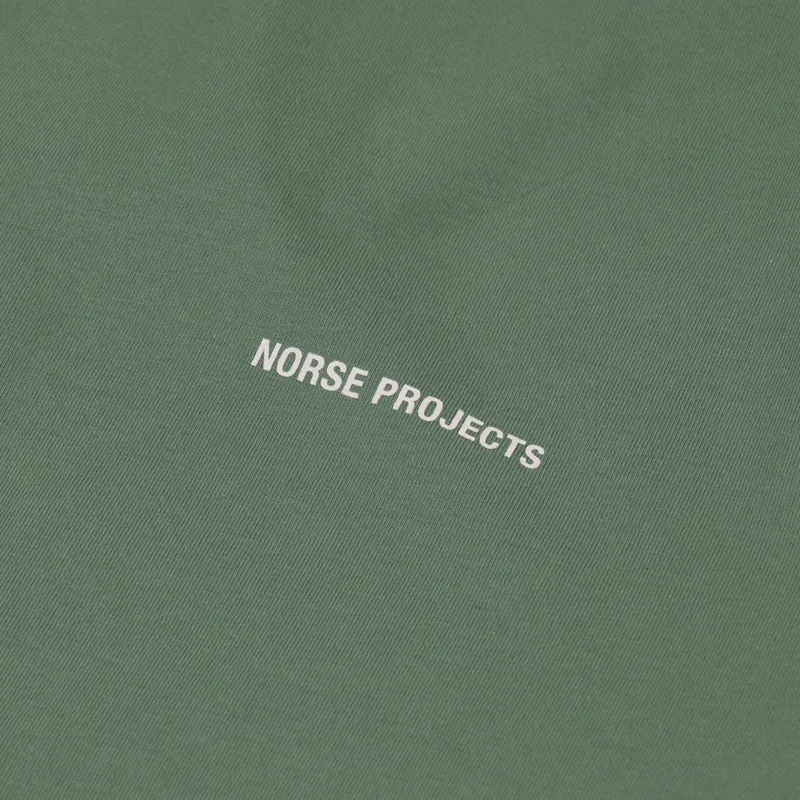 Norse Projects Niels Core Logo T Shirt Lichen Green-2