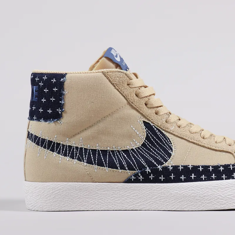 Nike SB Blazer Mid Premium Shoes Sesame Mystic Navy Sail-6