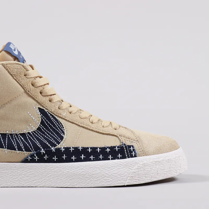Nike SB Blazer Mid Premium Shoes Sesame Mystic Navy Sail-7