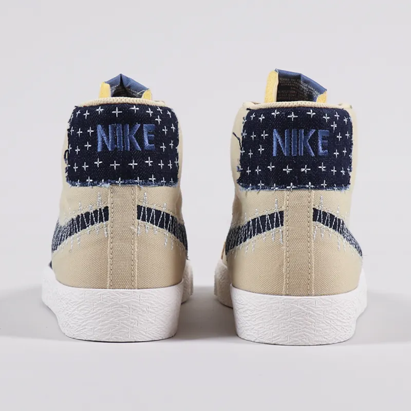 Nike SB Blazer Mid Premium Shoes Sesame Mystic Navy Sail-4