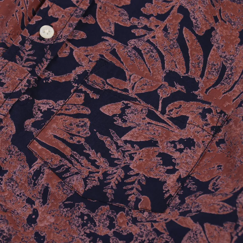 Corridor Photo Negative Hawaiian Shirt Navy-4