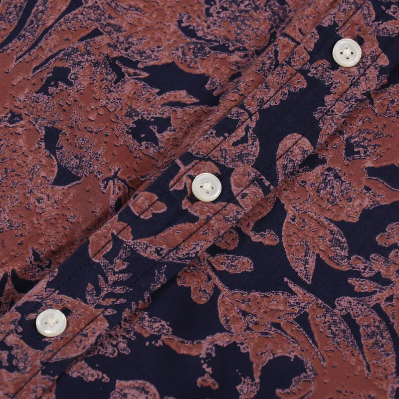 Corridor Photo Negative Hawaiian Shirt Navy-2