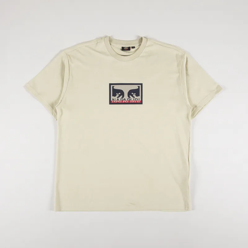 Napapijri x Obey Logo T Shirt Beige