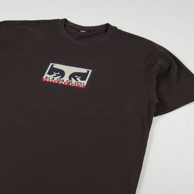 Napapijri x Obey Logo T Shirt Brown-1