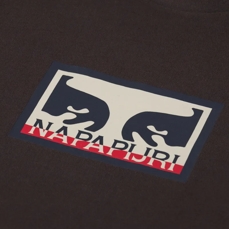 Napapijri x Obey Logo T Shirt Brown-2