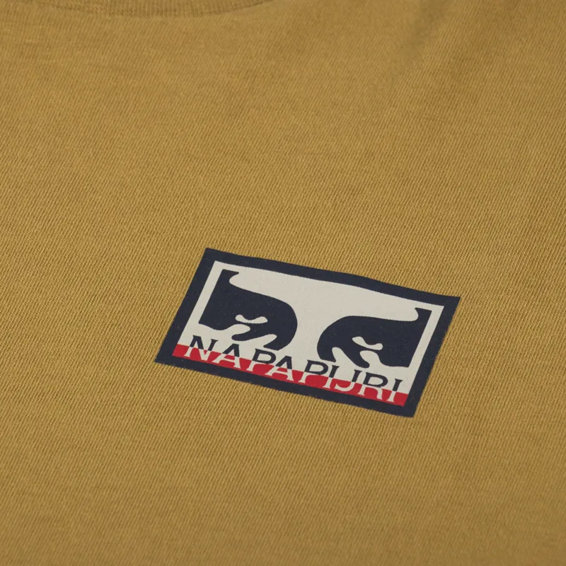 Napapijri x Obey Graphic Print T Shirt Beige Bistre-5