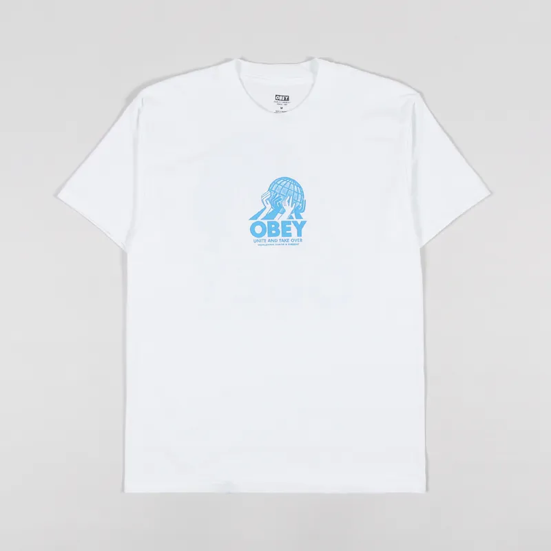 Obey Unite T Shirt White-1