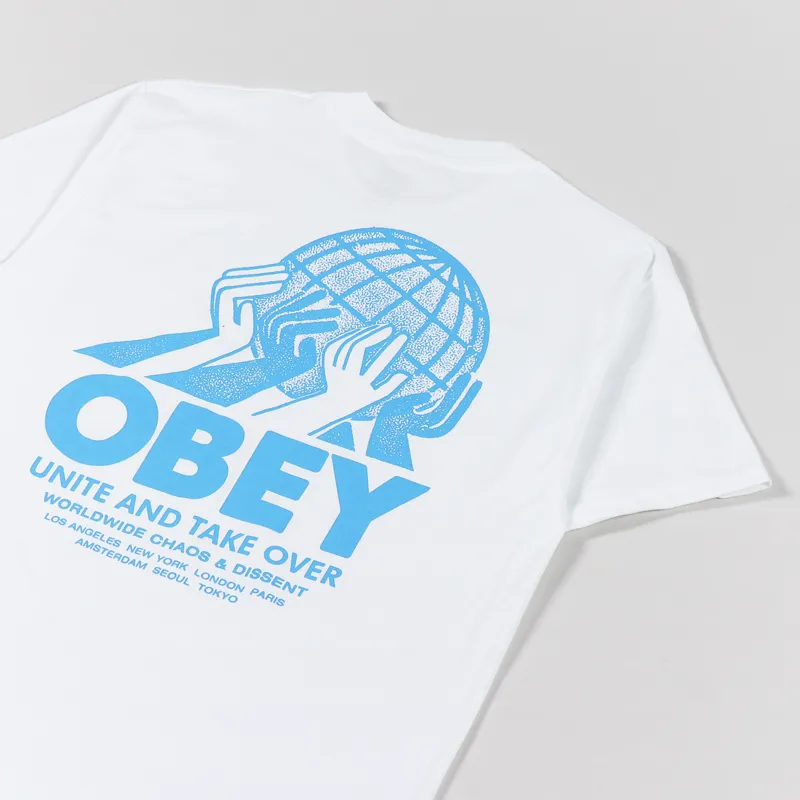 Obey Unite T Shirt White-2