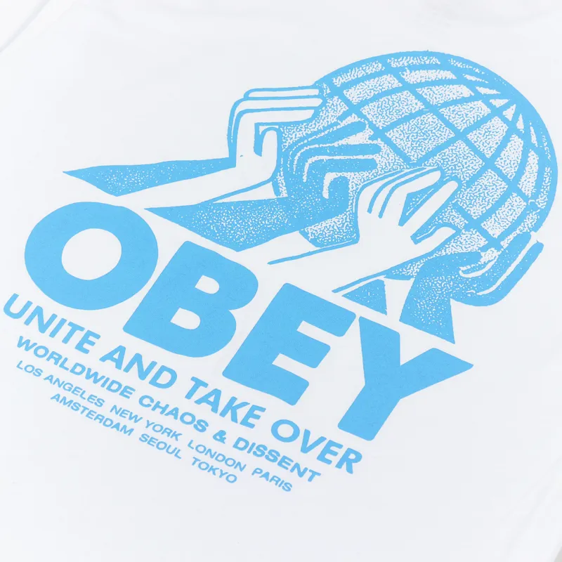 Obey Unite T Shirt White-4