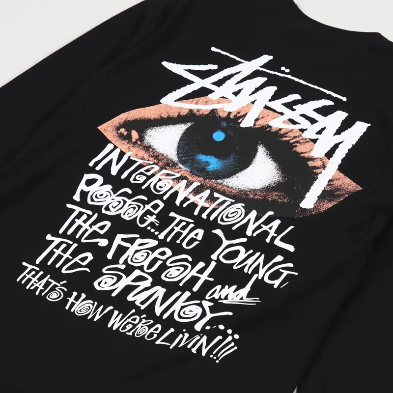 Stussy Ocular Long Sleeve T Shirt Black-2
