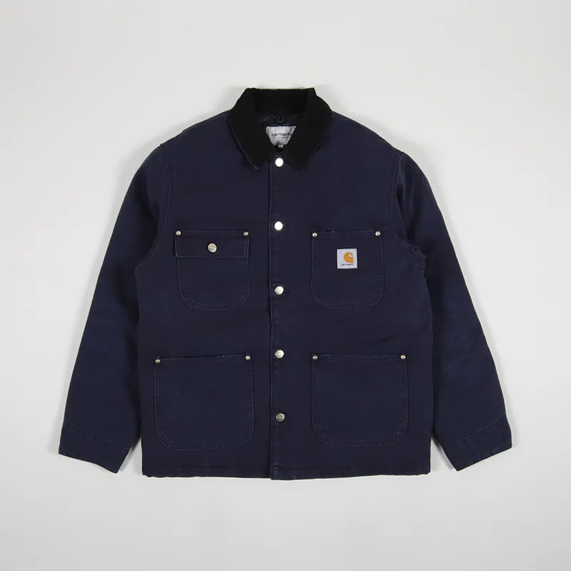 Carhartt WIP Mens Organic Cotton OG Chore Coat Dark Navy Black