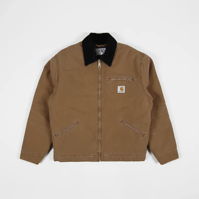 Carhartt WIP Mens Winter OG Detroit Jacket Hamilton Brown Black