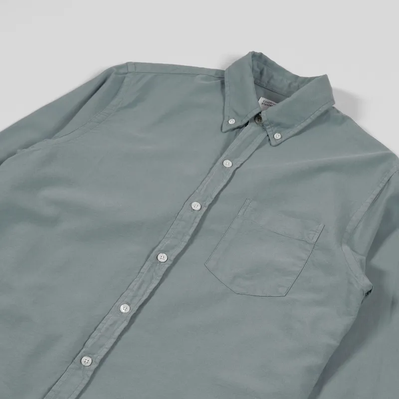 Colorful Standard Organic Button Down Shirt Steel Blue-2