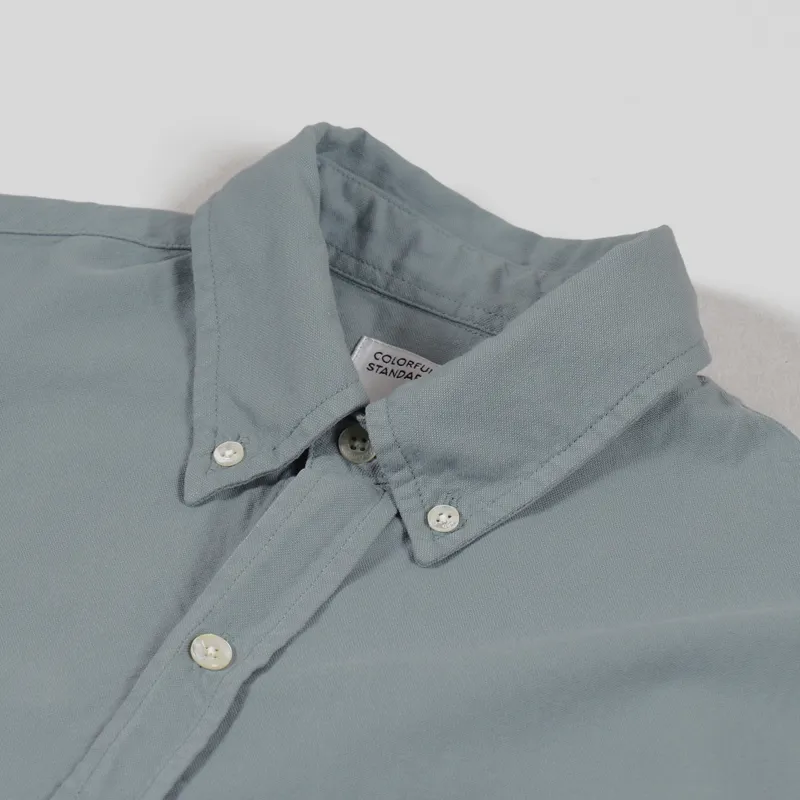 Colorful Standard Organic Button Down Shirt Steel Blue-6