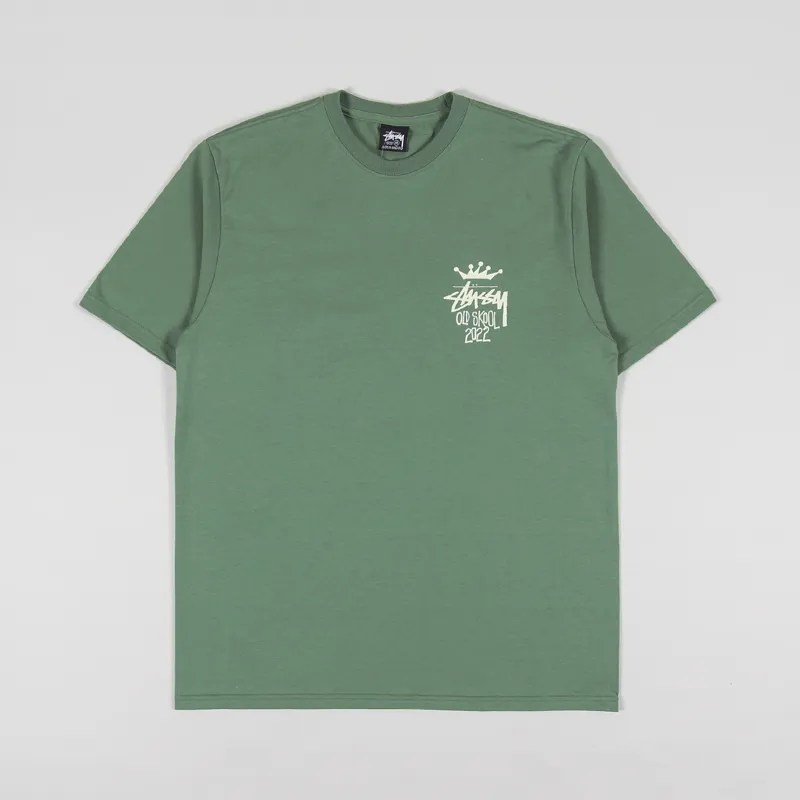 Stussy Old Skool 22 T Shirt Green-1