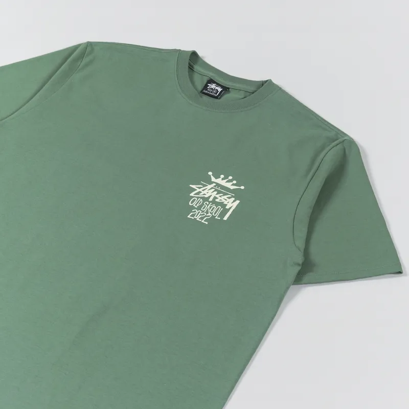 Stussy Old Skool 22 T Shirt Green-3