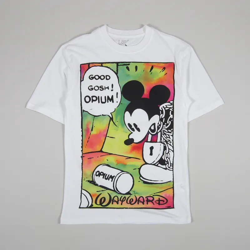 Wayward London Mens Short Sleeve Opium Flashback T Shirt White