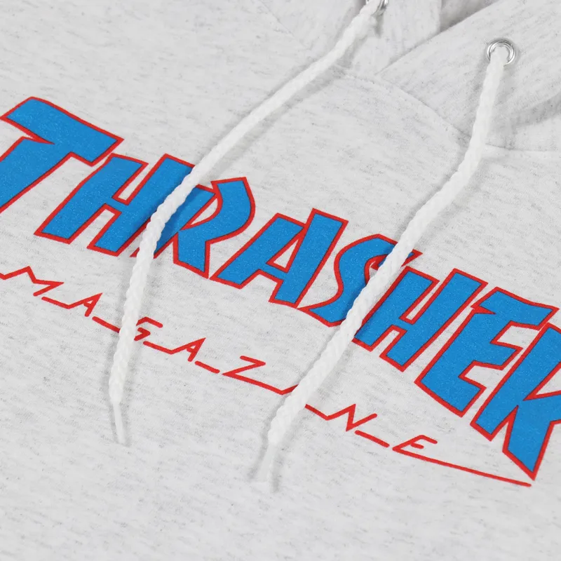 Thrasher Skateboard Magazine Outlined Hoodie Ash Grey-5
