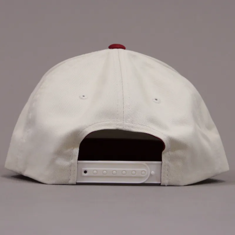 Obey Oval Snapback Cap - Natural and Brick Red-3