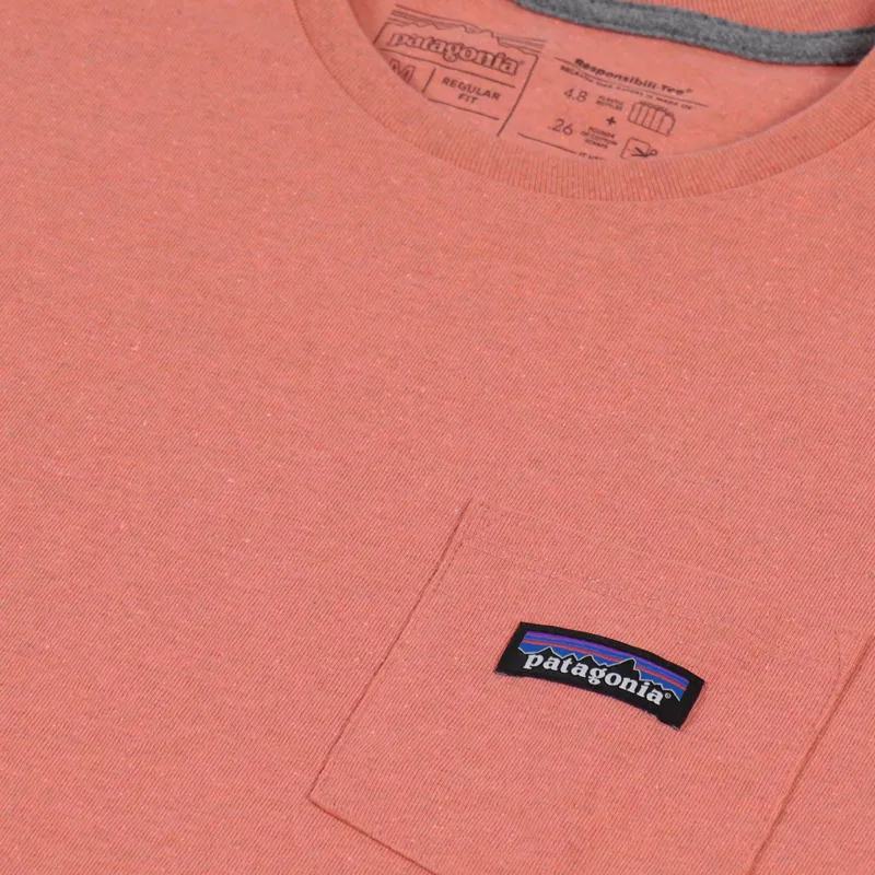 Patagonia P-6 Label Pocket Responsibili-Tee Coho Coral-1