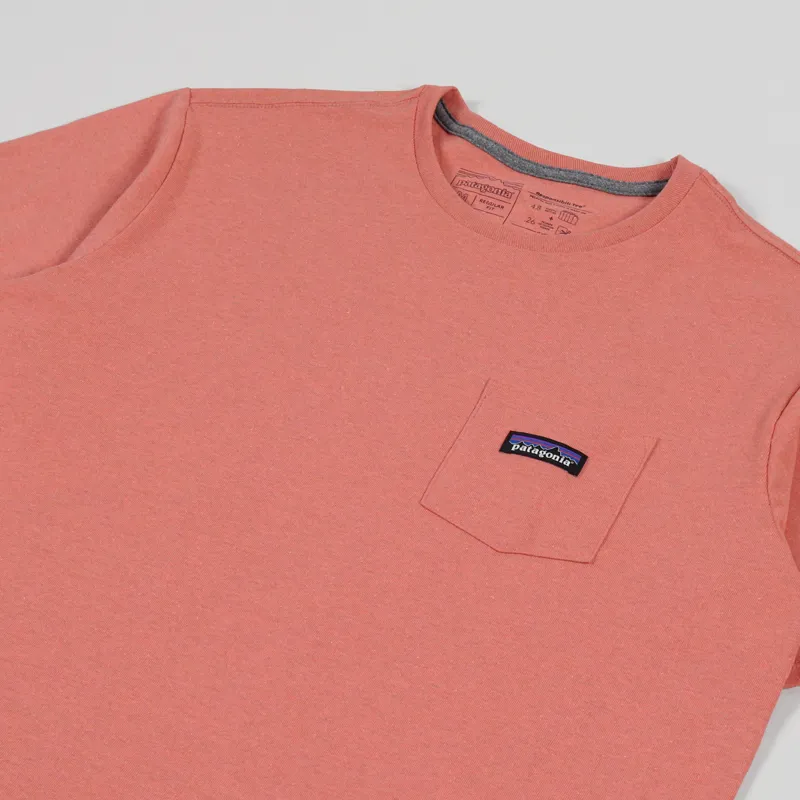 Patagonia P-6 Label Pocket Responsibili-Tee Coho Coral-3