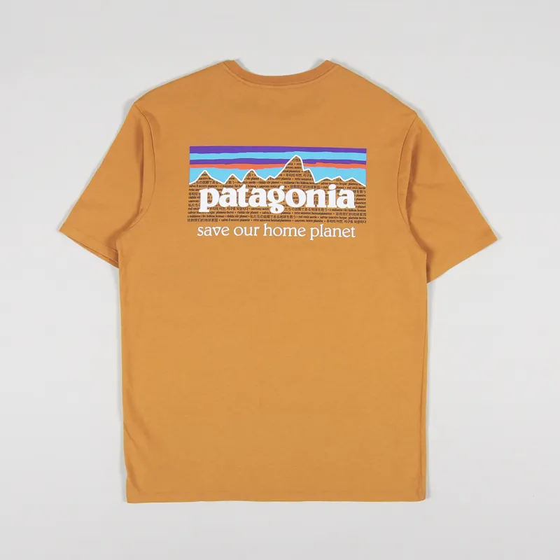 Patagonia Mens SS P-6 Mission Organic T Shirt Cloudberry Orange