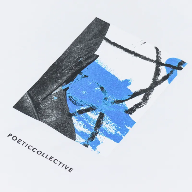 Poetic Collective Mens Short Sleeve Painting Logo T Shirt White