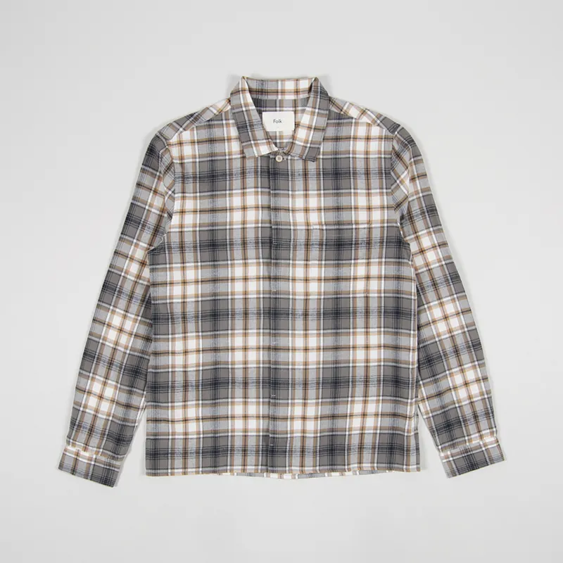 Folk Patch Shirt Peat Multicheck